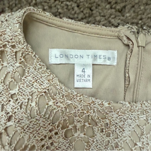London Times Beige Lace Dress 4 - Picture 5 of 10
